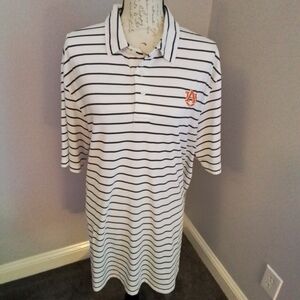 Southern Tide College Club Blue, White, & Orange Polo Auburn University - XL